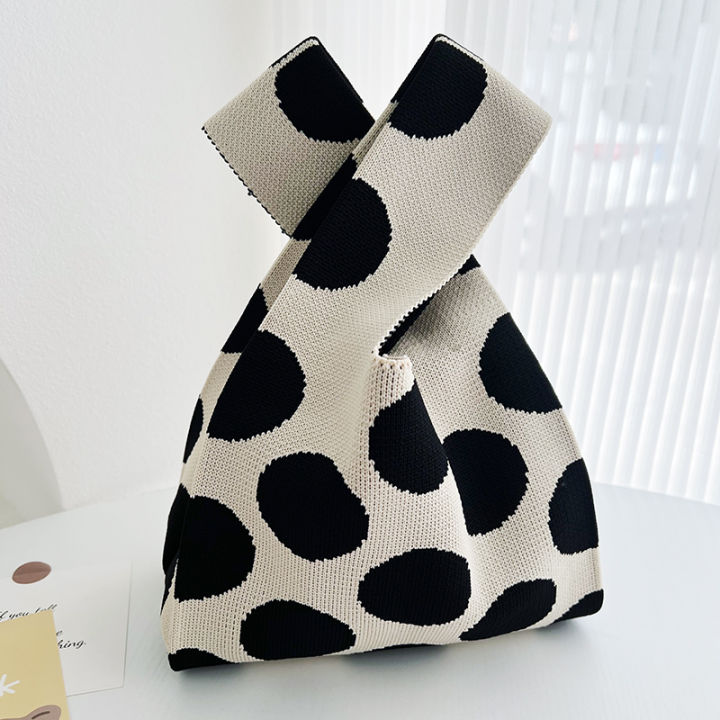 กระเป๋าถือเดินแบบลำลอง-tas-rajut-กระเป๋าใส่หนังสือ-http-s-www-amazon-com-polka-dot-tote-bags-k-polka-dot-tote-bag-ทุกสีกระเป๋าถือแฟชั่นกระเป๋าคลัตช์กระเป๋าทรงสี่เหลี่ยมมีหูหิ้วสะพายไหล่เรียบง่าย