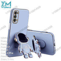 YiaMia เคสโทรศัพท์แฟชั่นสำหรับ OPPO Reno Reno2 Reno2 F Reno4 Reno 4 Pro 5G Reno5 Reno 5 Pro Reno8 4G Reno8 5G Reno 8 Pro หรูหราใหม่แนวโน้มนักบินอวกาศซิลิโคนนุ่มกันกระแทกฝาครอบโทรศัพท์กับผู้ถือแหวนนักบินอวกาศแฟชั่นส่วนบุคคล