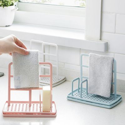 【CW】 Faucet Sink Sponge Rack Plastic Holder Scouring Dishwash Drain Basket Organizer