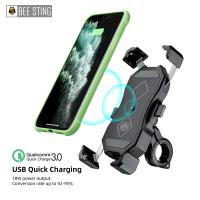 Motorcycle Phone Holder 15W Wireless Charger USB QC3.0 Fast Charging Bracket Bike Smartphone Stand 360 Mobile Cellphone Support