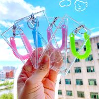 Transparent Photocard Holder Kpop DIY Acrylic Idol Card Protective Case Pendant Work Bus Bank ID Card Holder with Wristband  Photo Albums