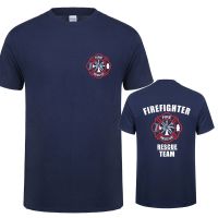 2023 NEWFirefighter ทีมกู้ภัย T เสื้อผู้ชาย Tees Fireman เสื้อยืดแขนสั้น Man Tops QR-046