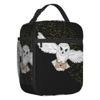 ▩ Owl Flight Tote Bag Insulated Lunch Bag for Women Portable Witch Magic Cooler Thermal Bento Box Kids School Children