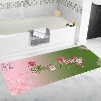 3D Rose and Letters Design Non-slip Hallway Rug Entryway Rugs Kitchen Floor Mats Bathroom Slip Resistant Rug Bedroom Carpet