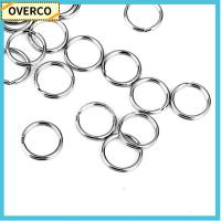 OVERCO 50PCS 15mm กระเป๋า ตัวเชื่อมต่อ แยกพวงกุญแจ ห่วงห่วง สแตนเลส พวงกุญแจ