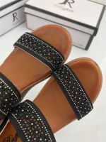 Retro Hollow Carved Wedge Sandals for Mom [Foreign Trade Source Single Large Size] High and Thin Rhinestone Roman Sandals 【QYUE】