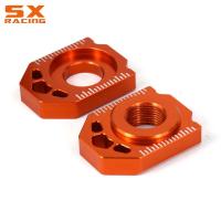 รถจักรยานยนต์ CNC ด้านหลังปรับโซ่เพลาบล็อกสำหรับ KTM SX SXF XC XCF EXC EXCF XCW XCFW 85 125 150 200 250 300 350 450 525 530