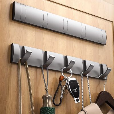 YUNJIEYA Folding Door Hooks Towel Hanger Nail Free Punch Wall Rack  Hook Coat Clothes Holder for Bathroom Kitchen Accessories Clothes Hangers Pegs