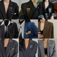 【YF】 Dark Style Tassel Pendant Brooch For Men Women Vintage Baroque Brooches Decoration Chest Chain Pin Trendy Accessories