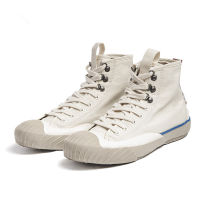 Trendy Flat Shoes Skidproof College Style Japanese Retro High-top Solid Color Shoes High Quality Hip-hop Canvas Shoes