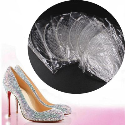 1pair=2pcs Silicone forefoot forefoot gel toe Transparent adhesive gel anti slip High heel insoles pads Insert Cushion Shoes Accessories