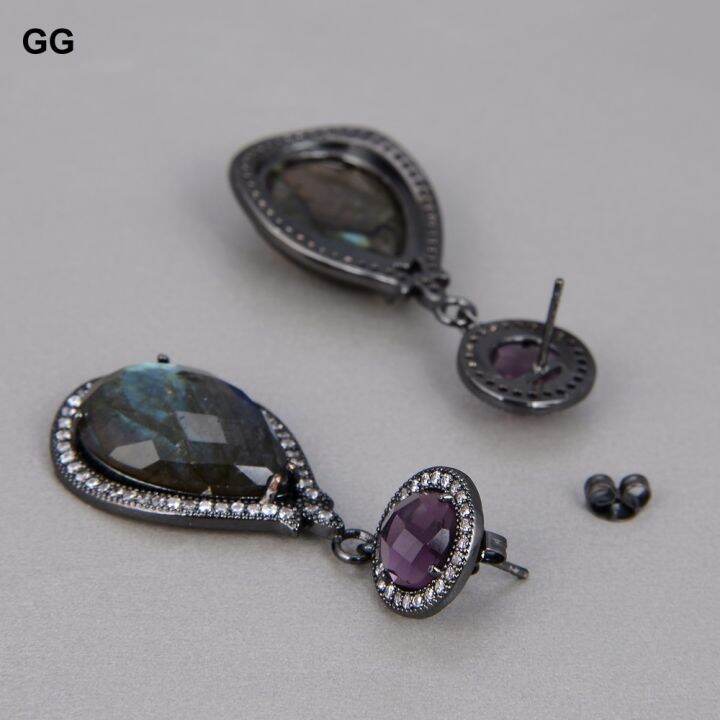 guaiguai-jewelry-natural-teardrop-flash-labradorite-purple-crystal-cz-pave-stud-drop-earrings