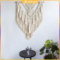 ผ้าม่านพรมทอแขวนผนัง Boho แขวนผนังลายมาคราเม่ผนังแบบโบฮีเมียน WBLight Fringe