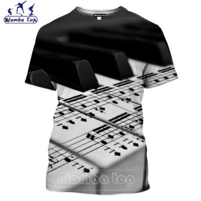 Mamba Top 3D Print Record Long Short Tones Musical Note T Shirt Men Tshirt Piano Play Hip Hop Street Music Tees Women Streetwear