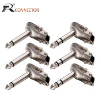 12pcs 90 Degree Right Angle 6.35mm Mono/Stereo 2/3 Poles Jack Plug 6.35mm Guitar Phono Pancake 1/4 Inch Connector Electrical Connectors