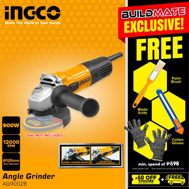 INGCO Angle Grinder 900W AG90028 950W 5" AG8528 •BUILDMATE• IPT
