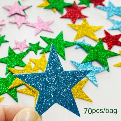 3D Mix Color Glitter Foam Self-Adhesive EVA Star Stickers Scrapbooking DIY Kindergarten Party Decoration Kids Toys