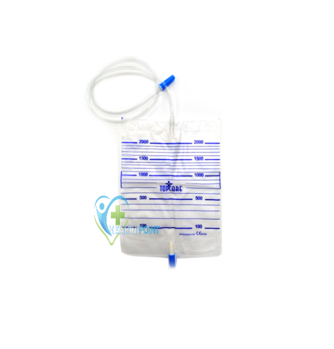 Urine Bag Adult (2000ml) Disposable without Hanger ( 1 Piece ), TOPCARE