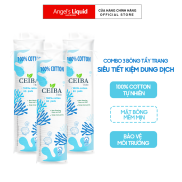 Combo 3 Bông Tẩy Trang Ceiba Cotton Siêu Tiết Kiệm Dung Dich 80 miếng x3