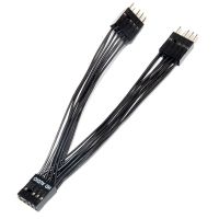 H052 USB Motherboard Splitter Cable 9 Pin Y Audio Adapter Extension Cable 1 Female to 2 Port Male High Definition Lead Wire