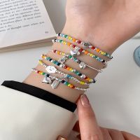 【When the flowers bloom】 PONYKISS 925Silver MinimalistColorful Beads Elastic Ropefor Women CuteJewelry