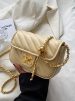 This years popular bag womens 2023 new high-end sense ins niche all-match embroidery thread chain bag Messenger small square bag 【QYUE】