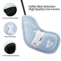 Golf Driver Head Covers 9 Pcs Iron Covers for Golf Clubs with Interchangeable Tags Golf Headcovers with Cat Image Golf Club Covers for Golf Lovers Men Women appropriate