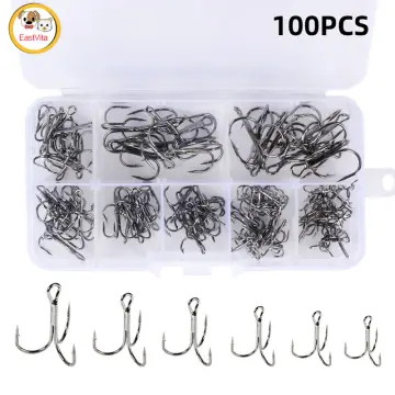 Extreme 50pcs Silver Fish Hooks Set Long Shank Bait Hooks Fishing