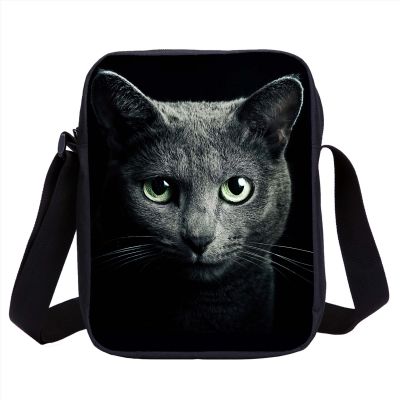 Messenger Bag with Cat Girls Boys Crossbody Bags Cool Animal 3D Print Kids Shoulder Bags Fashion Coin Purse for Childrens