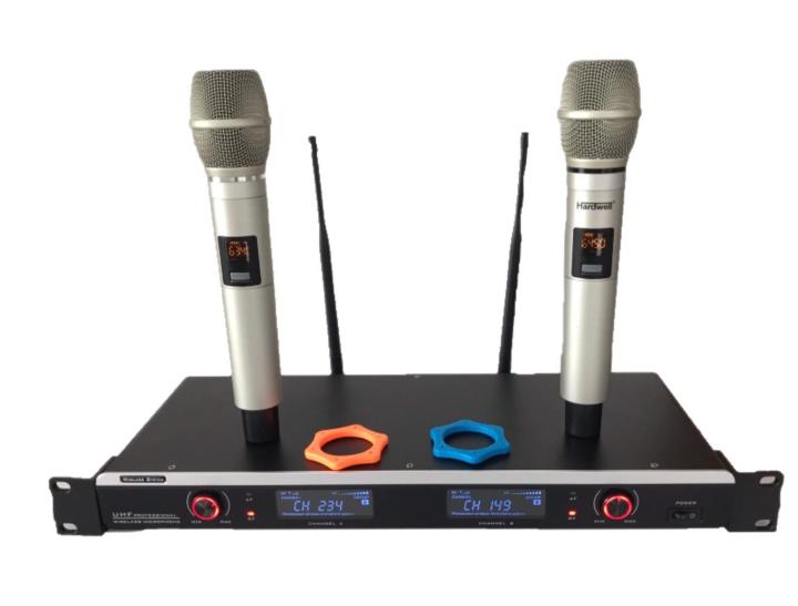 uhf-ไมค์ลอยคู่-ไมโครโฟนไร้สาย-ปรับความถี่ได้-ไมค์ประชุม-ไมค์ร้องเพลง-uhf-wireless-microphone-รุ่นuhf750