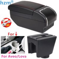 hot【DT】 Aveo/Lova T200/T250 2002-2011 Rotatable Car Centre Console Storage box Armrest USB Charging ashtray