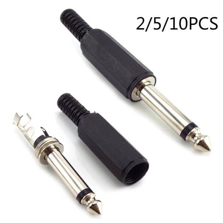 cw-2-5-10pcs-6-35-6-5-2-pin-microphone-jack-plug-in-audio-connector-6-35mm-6-5mm-pole-mono-amplifier-plug