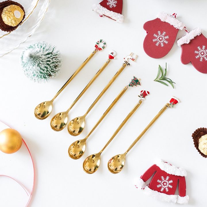 4pcs-christmas-coffee-spoon-ornaments-new-year-2024-merry-christmas-spoons-metal-coffee-fork-home-decorations-navidad-2023-gifts