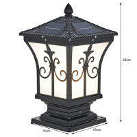 LED Solar Retro Lantern Pillar Light Outdoor Porch Column Lamp Garden Fence Decoration Outdoor Lighting Supplies