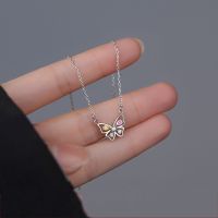 925 Sterling Silver Butterfly Necklace Delicate Animal Choker Shiny Collarbone Chain Birthday Gift For Womens Fashion Jewelry Fashion Chain Necklaces