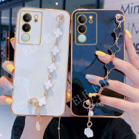 เคสโทรศัพท์ VIVO V29 5G พร้อมหลังซิลิโคนสร้อยข้อมือโคลเวอร์ไฟฟ้าเคสป้องกัน Vivo V29 5G VIVOV29 5G