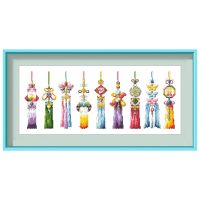 Tassel family cross stitch kits Dreampattern embroidery needlework sets 18ct 14ct 11ct unprint cloth DIY handmade