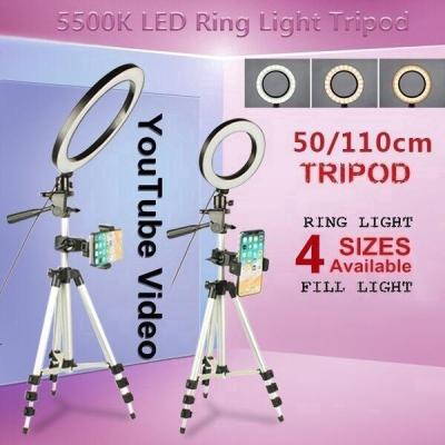 №☌☫ Dimmable LED 26CM Ring Light Lighting For Photography Live Streaming Selfie With Tripod Phone Holder
