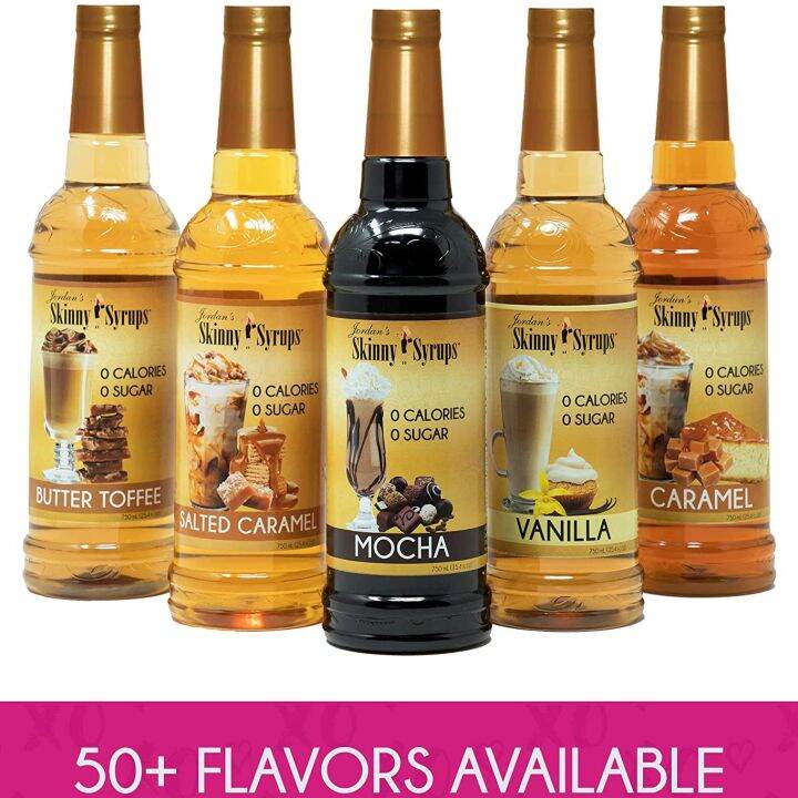 Jordan's Skinny Syrups Salted Caramel Dark Chocolate, Hazelnut, Irish