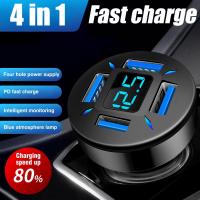 Car Charger 4usb Fast Charging Car Phone Adapter One Four QC3.0 Drag Charger Car C3B6