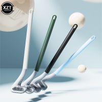 Toilet Brush Non-slip Long Handle Silicone Toilet Cleaning Brush Bendable TPR Brush Head Wall Mounted Bathroom WC Cleaning Tools