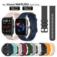 20มม.22มม.สำหรับ Xiaomi Haylou RS4 Plus RS3 GST LS09B RT2 LS05S LS04 LS02 GS LS09A S1 Active สี2ซิลิโคนสร้อยข้อมือ