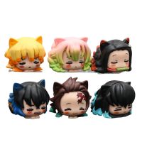 ❡№❁ โมเดลฟิกเกอร์ PVC รูป Demon Slayer OHIRUNEKO Sleep Cat Tanjirou Nezuko ของเล่นสําหรับเด็ก 6 ชิ้น ต่อชุด