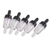 5-Piece Plastic One Way Aquarium Fish Tank Air Check Valves, Clear/Black