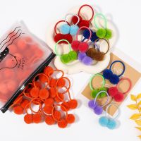 【HOT】 5/10/20Pcs Hairball with Elastic Hair Band Kids Hairbands Ponytail Rope Accessories