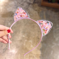 Kids Transparent Cat Fox Ear Headband Girls Fashion Hair Hoop Gift Party Photo Props Headwear Birthday Anime Cosplay Costume