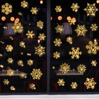 Glitter Effect Wall Stickers Wallpaper Electrostatic Sticker Christmas Window Stickers Snowflake Kids New Year Home Decoration