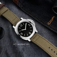 Double Sided Thickened Canvas Watch band For Panerai Sneaking PAM441 PAM111 PAM312 Series Watch Strap 24mm army green