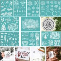 2023 NewChristmas Day Reusable Self-Adhesive ผ้าไหมหน้าจอการพิมพ์ลายฉลุตาข่าย Transfers สำหรับ Polymer Clay DIY เสื้อยืด Diy Handmade Craft