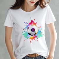 White Tshirt Soccer Fan Tshirt Cool Football Printing T